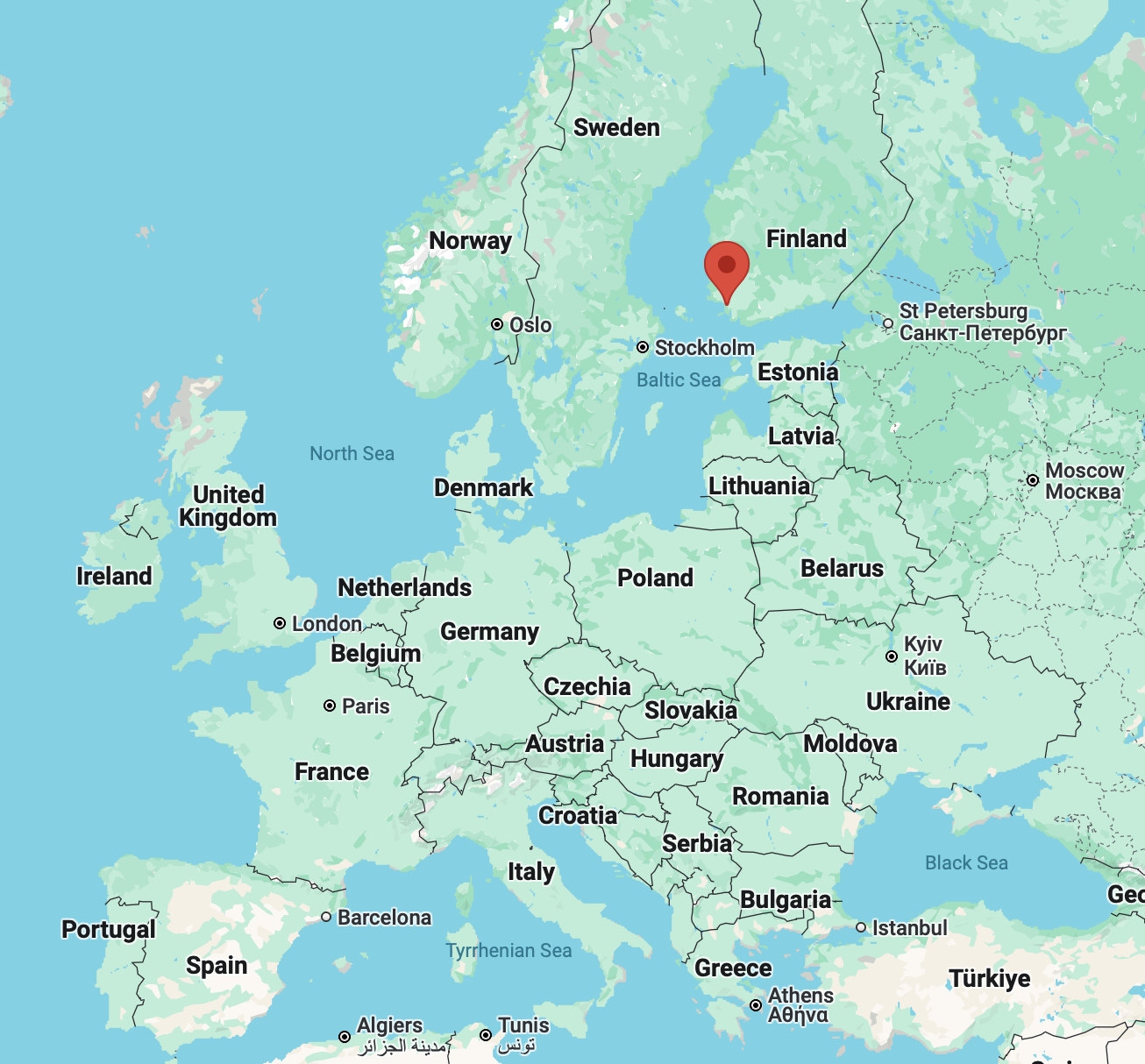 Map preview of Turku